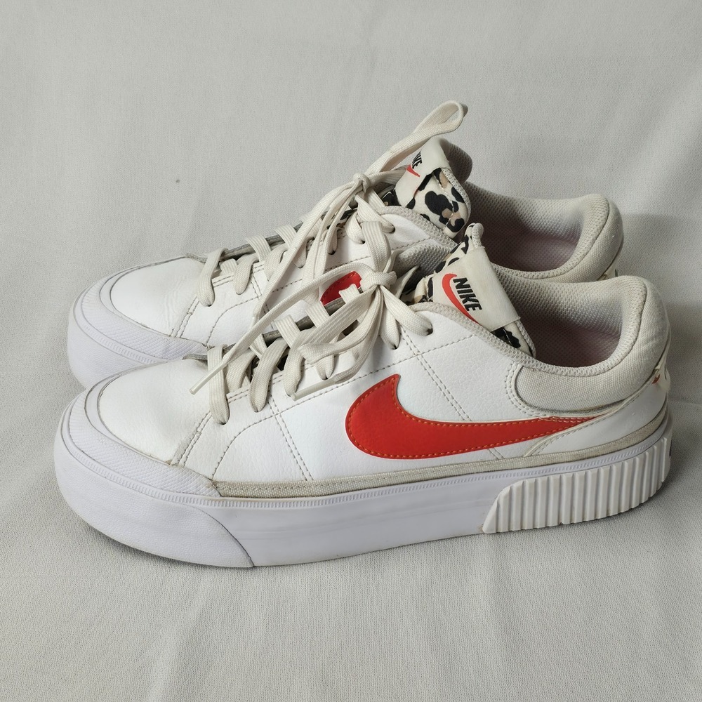 Nike DZ5203-100 Women's Court Legacy Lift White Leopard Sneakers Size 9